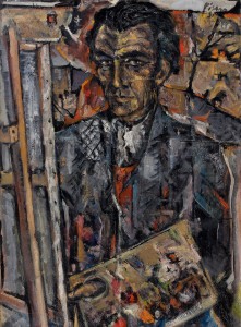 L'autoportrait à la palette 73x54 cm